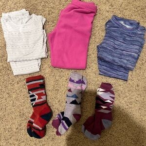 Kids base layers and wool socks